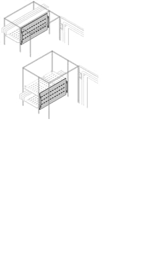 Ségrégation avant ABB Entrelec 300x300 mm pour sécuriser les colonnes de cabine