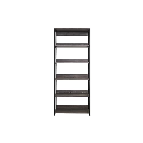 Klair Living Monica Wood and Metal Walk-in Closet with 5 Shelves in Rustic Gray