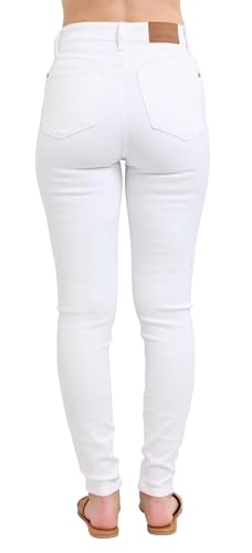 Judy Blue Women's High-Rise Bright White Skinny Jeans2