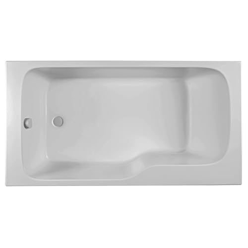 Jacob Delafon - Baignoire Bain-Douche MALICE + Vidage - 160x85 cm version Gauche - Pieds QuickClip - Antibactérien - Fabrication Française - Blanc -...