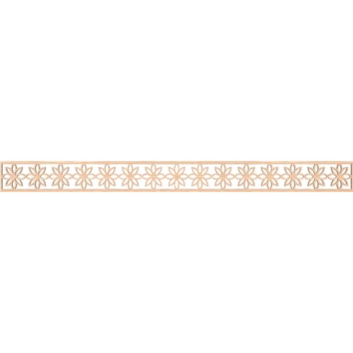 46 3/8"W x 4"H x 1/4"T Daisy Fretwork Moulding, Red Oak