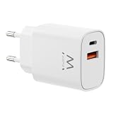 Ewent Caricabatterie Rapido GaN 30W Doppia Porta USB-C Power Delivery e USB-A QC3.0, PPS avanzato, Ricarica Veloce per iPhone e Android, Alimentatore USB da Viaggio per Smartphone, Tablet, Console
