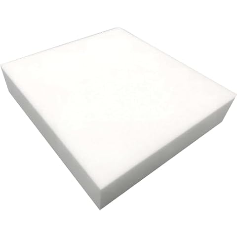 FoamTouch Upholstery Foam Cushion High Density 2" Height x 18" Width x 18" Length Made in USA Cover