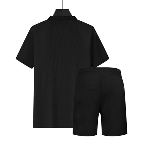 Survêtement gaufré homme 2 pièces ensemble d'été décontracté chic - 7