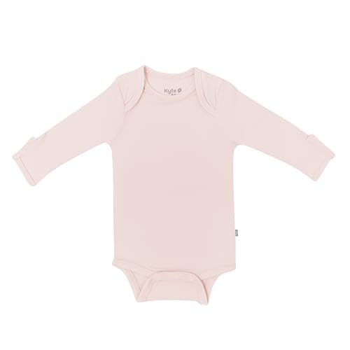 Image of KYTE BABY Unisex Long Sleeve Bodysuit, Rayon Made From Bamboo (Newborn, Blush)