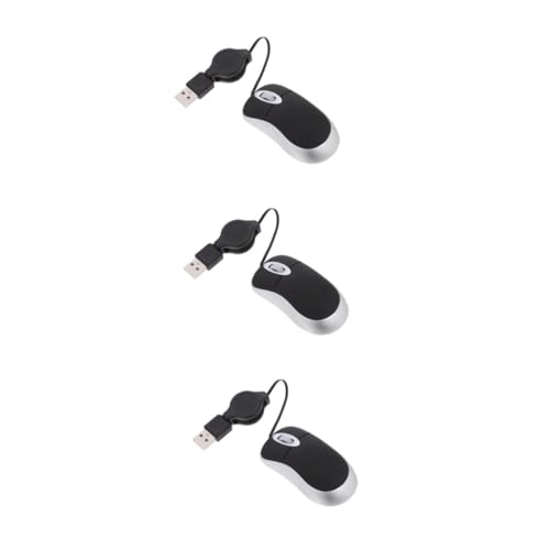Ratón USB retráctil óptico para evitar enredos de cables en ordenadores portátiles