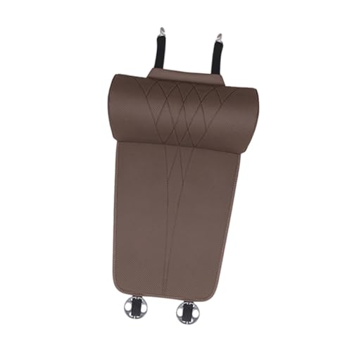 FABLOFT Universal Car Leg Rest Pad Seat Cushion for Long Distance Driving PU Leather Brown - Image 3