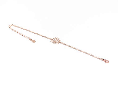 Bracelet lotus laiton doré rose le cadeau idéal ajustable avec sa feuille en résine