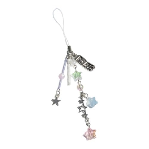 Star and Flip Cover Cellphone Charm Keychain Jewelry for Handbags and Wallets