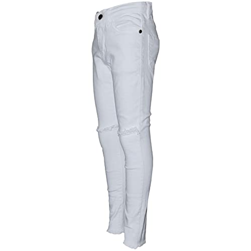 Kids Girls Stretchy Denim Ripped Faded Skinny - Jeans JN33 White._13-143