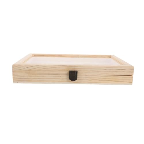 PENIKOKO Caja de Exhibición de Especímenes Minerales de Madera con 30 Compartimentos Organizador