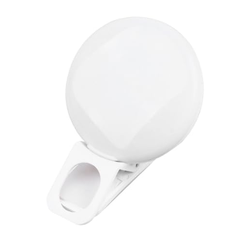 MUCKLILY Luz LED para Selfie Clip, Aro Luminoso Portátil en Color Blanco, Luz Suplementaria USB Regulable para Móvil y Tableta, Adecuado para Fotografía, Maquillaje y Videoconferencias