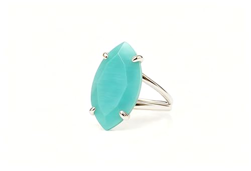 Bague amazonite en argent 925 grande taille et pierre fine