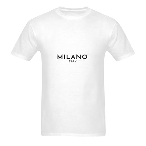 PURRINI Milano Italy Print Mens T-Shirts Short Sleeve Tees Regular Crew Neck Shirt Multi-Functional Cotton Tops T-Shirt