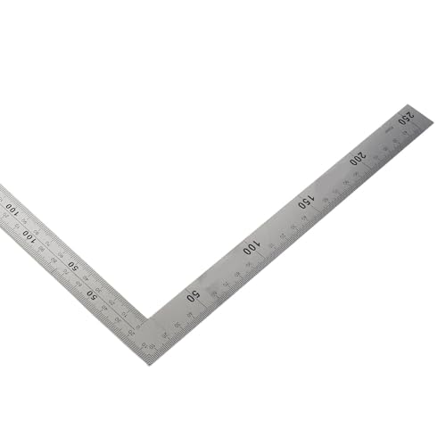 Edelstahl Winkelmass 500x250mm Rechtswinkel Messwerkzeug Präzisionswinkelmesser für Handwerker und Heimwerker stabile Bauweise doppelte Skalierung Innen- und Außenwinkelmessung