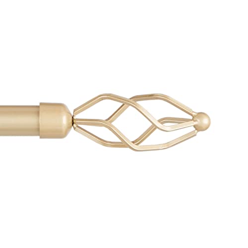 Exclusive Home Curtains Lancelot 1'' Window Curtain Rod and Finial Set, Adjustable 36''-72'', Gold