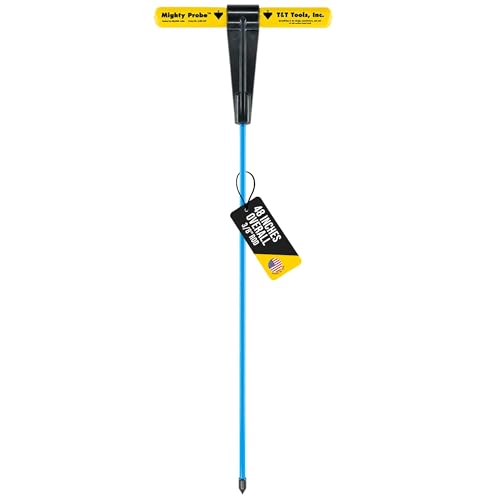 T&T Tools 48-Inch Mighty Probe Insulated Soil Probe 3/8 Hex Rod Heavy Duty Steel T-Handle Probe for Landscaping Utility Locating Soil Testing & Wastewater USA Made 1 Pack