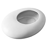 Stibzeup Jarrones Ikebana, jarrón de cerámica de Estilo japonés en Forma de Guijarro Bandeja de Bonsai Minimalista para la Rana de Flores, Rama y disposición de guijarros, Blanco