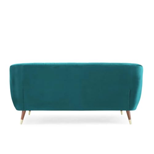 Image of Modern Sofa, 3 Seater with Decorative Cushions, Chesterfield Arm Three Seater for Living Room Guest Room Hotels & Office (Teal Green)