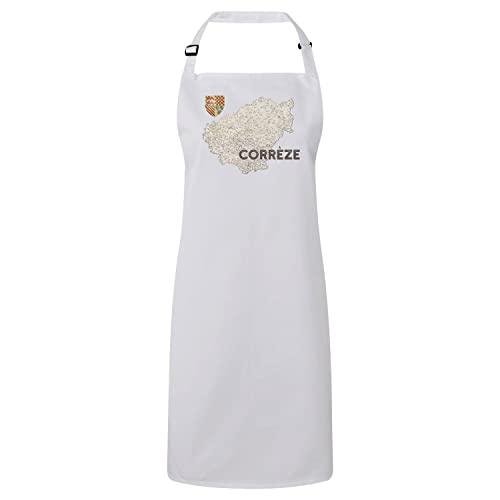 Tablier Corrèze 19 cadeau souvenir avec carte de Brive Tulle et Aquitaine