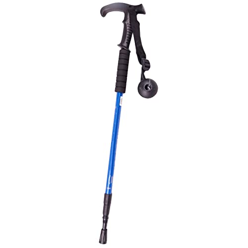 Bastones Senderismo Plegables, Bastones Trekking Ligeros, Altura Ajustable 65cm-130cm [Aluminio], Bastones para Caminar Extensibles y Resistentes para Marcha Nordica, Trail o Viaje (Azul)