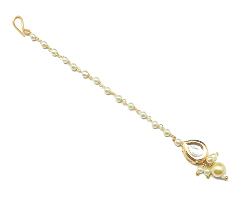 Image of Gold Plated Small Size Maangtikka for Baby Girl