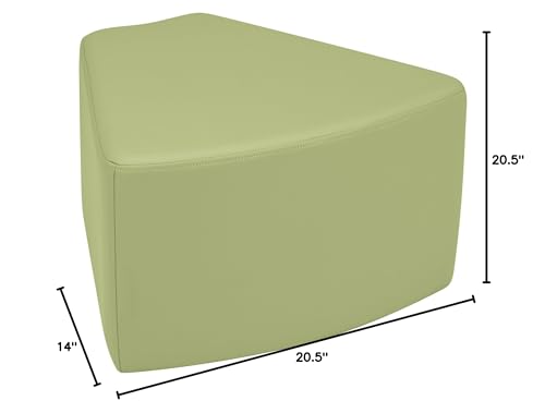 Image of Sprogs 12 inch H Structured Wedge Stool -Flexible Modular Collaborative Soft Seating for Office, Home, Lounge and School Classrooms with Durable Frame & Set of 2 inch Legs Add-on - Fern Green