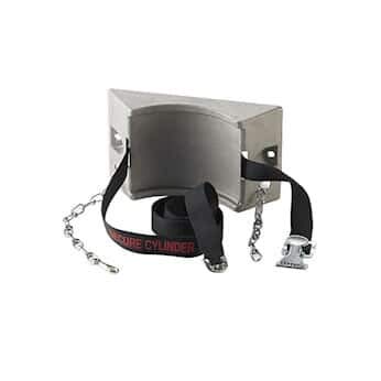 Troemner 974037 Wall Bracket with Secure Message and Safety Chain, Gas Cylinder Clamp