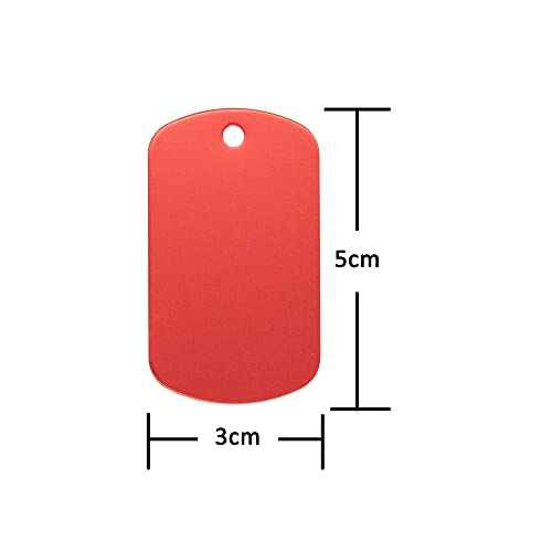 Miniatura 2 de Grabado De Aluminio En Blanco De Aluminio, Rectángulo, Etiquetas En Blanco, Troquelado, Grabado En Blanco, Etiqueta De Perro, Paquete De 25 Unidades Rojo