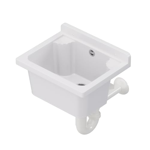 Ausgussbecken Waschbecken Spülbecken Waschtrog draußen Garten Garage Keller Waschraum Waschküche Werkstatt 4 Farben (Weiß)