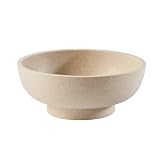 10' Large Decorative Bowl for Entryway Table with Pedestal, Stone Beige