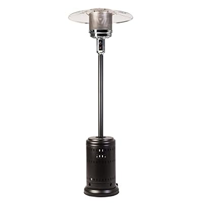 Fire Sense 62785 All Seasons Patio Heater With Wheels 46,000 BTU Output Electronic Ignition System Portable Outdoor Propane Heater Series Patio Heater - Espresso