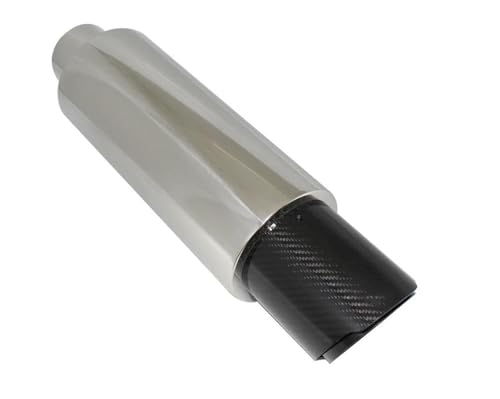 Silencieux d'échappement 76mm en carbone et acier inoxydable pour look sport