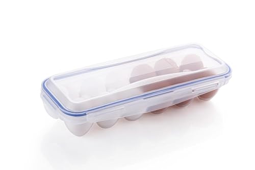 Image of Stewit Plastic Egg Tray for Fridge - Space-Saving Storage Box for 12 Eggs | Sturdy & Stylish Egg Organizer (12 Grid,Transparent)