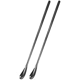 HANABASS 2個ステンレス製ペットフィーディングスプーン 小動物用エサと水の給餌ツール 爬虫類 トカゲ対応 コンパクトで軽量