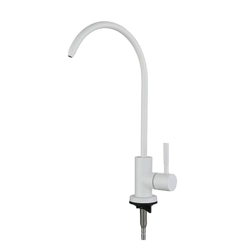 YWJFSA Grifo de Osmosis, Grifo de Cocina Fregadero Grifo de Cuello de Cisne, Solo Frío de Acero Inoxidable 304,Blanco