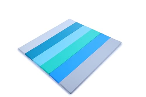 ベビーマット 121×121×3cm プレイマット 折りたたみ 厚手クッション PUレザー 防水仕様 防音対策 すべり止め加工 フロアマット 赤ちゃん用 お昼寝マット 室内 屋外 ブルーグレー