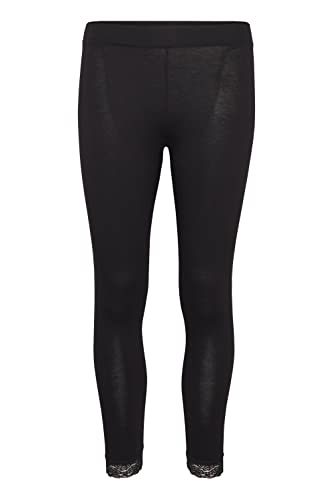 Leggings de encaje mujer KAFFE mallas largas elásticas negras tights