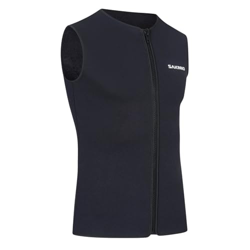 Chaqueta Chaleco de Hombre 3mm Neopreno para Buceo y Deportes Acuáticos Sin Mangas con Cierre miniatura 5