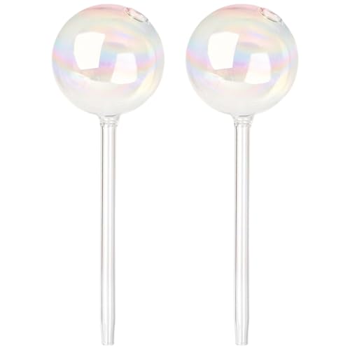 2Pcs Plant Watering Globes, Modern Creative Clear Glass Self Watering Globes for Outdoor & Indoor Plants Self