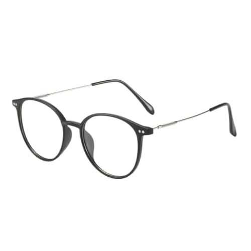 Image of Shiratori Retro Round Blue Light Blocking Glasses for Women Men, Lightweight Metal Temple Eyeglasses