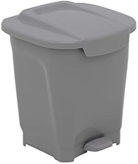 Tramontina 15 Litre Kitchen Indoor Outdoor Rubbish and Waste Recycling Bin with Pedal and Lid, Plastic, 31 cm Length x 34 cm Width x 37.5 cm Height, Grey, 92811421