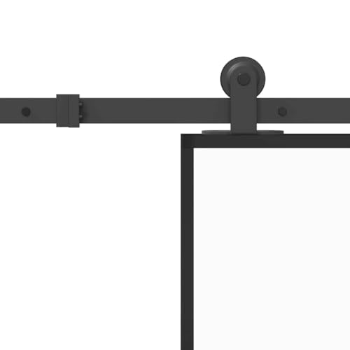 Vidaxl Porta Scorrevole Con Ferramenta 90X205Cm Vetro Esg Alluminio, Porta Scorrevole Su Binario, Porta Scorrevole Interna, Porta Scorrevole Interna - 6