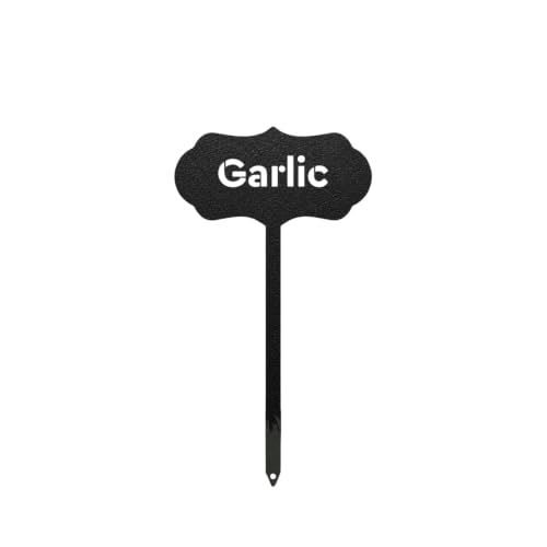 RealSteel Metal Seed & Plant Markers – Elegant Indoor & Outdoor Garden Stakes – Durable Herb, Vegetable & Fruit Plant Labels for Pots, Raised Beds & Greenhouse – Farmhouse Garden Gift - Garlic
