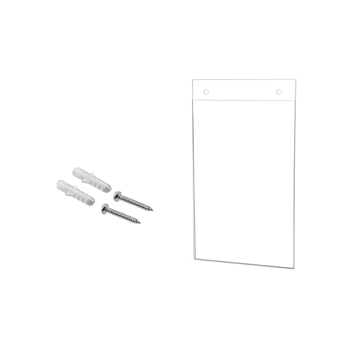 Marketing Holders 6 Pack Sign Holder for 5.5" x 8.5" for Advertisements Hours of Operation with Predrilled Holes and Hanging Hardware Clear Acrylic for Museums and Toy Stores