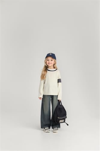 Girls Color Block Pullover Sweaters Kids Oversized Fashion Knit Sweater Clothes2