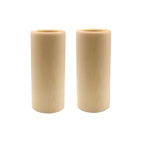 LONG TAO 2 Pcs Wooden Flower Vase Unfinished Vase DIY Wooden Vase Natural Wood Vase Desktop Decorative Vases Dried Flower Container for Crafts Art Hobbies Home Office Wedding Decor Cover