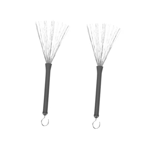 HEMOTON Jazz Drum Stainless Steel Brush Snare Drum Wire Brush Set for Percussion