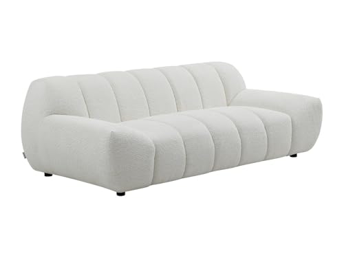 Vente-unique - Sofá Fijo 2 plazas Sorieli - poliéster - Blanco