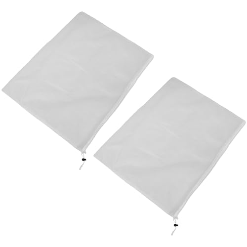 NOLITOY Cubierta Anticongelante para Plantas de Exterior 60X80 CM Funda Protectora de Invierno Transpirable de Tela No Tejida Blanca Cremallera y Cordón Ajustable Paquete de 2 Bolsas